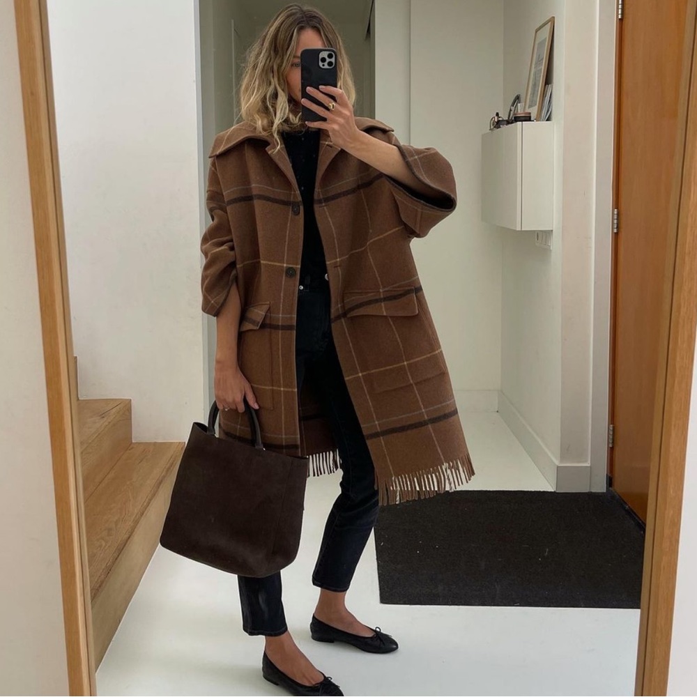 CLOSED Official Plaid Poncho-Style Coat NWT
